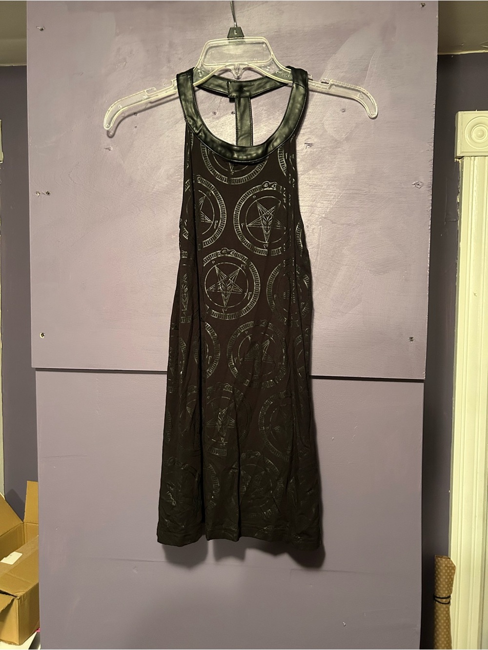 New Killstar baphomet black pentagram spine vest , size M